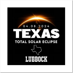 Total Solar Eclipse 2024 Lubbock Texas Posters and Art